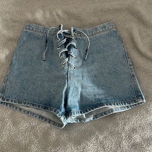 EB Denim Lace up Shorts